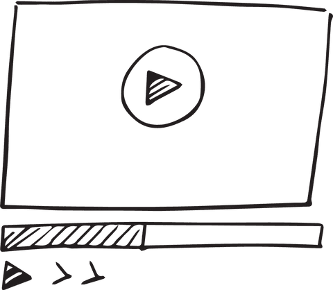 transparent hand-drawn play icon on video screen - Download Free Stock Videos Pikwizard.com