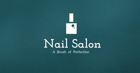 elegant nail salon logo with minimalist style on teal background - Download Free Stock Templates Pikwizard.com