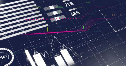 Digital Financial Data Analysis with Graphic Charts - Download Free Stock Images Pikwizard.com