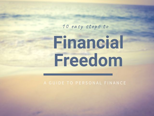 This image showing a calm beach with text about financial freedom is perfect for financial institutions, personal finance blogs, or retirement planning presentations. The serene beach background signifies a relaxed and peaceful retirement, making it suitable for inspiring individuals to save for travel or their golden years.