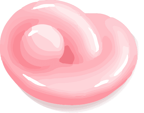 Pink glossy swirl reflecting modern abstract minimalism