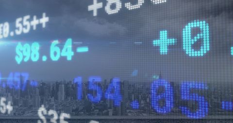 Stock Market Figures with Overlayed Cityscape - Download Free Stock Images Pikwizard.com