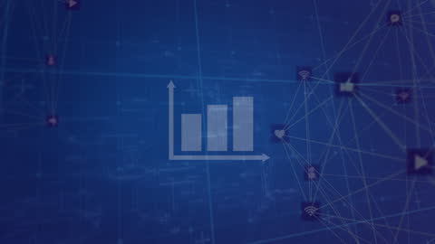 Decentralized Network with Data Integration Icons Overlay