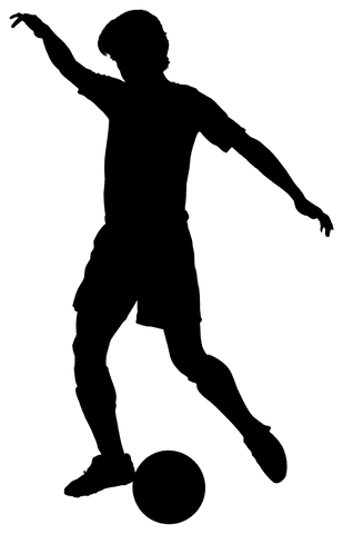Male Football Player Silhouette Vector on Transparent Background