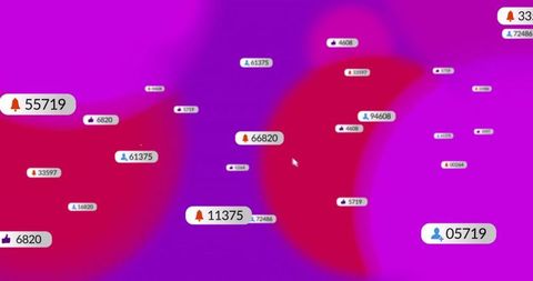 Abstract data bubbles on gradient background