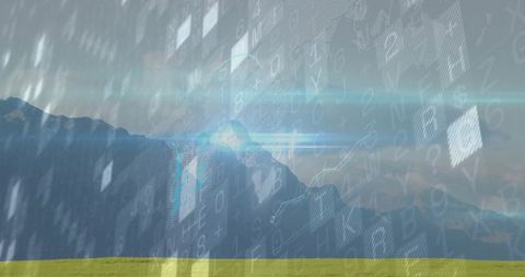 Majestic mountainatre features digital code overlays