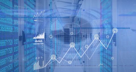 Data Analytics in Modern Server Room with Graphical Interface - Download Free Stock Images Pikwizard.com