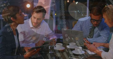 Business Team Analyzing Financial Data Insights in Office