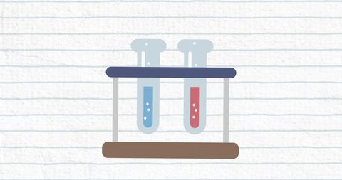 Dynamic Icon of Test Tubes on Lined Background