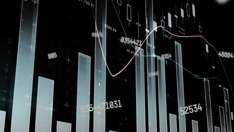 Dynamic Financial Data Analysis Displayed on Dark Interface