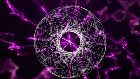 Abstract Purple Network Grid Electromagnetic Aura