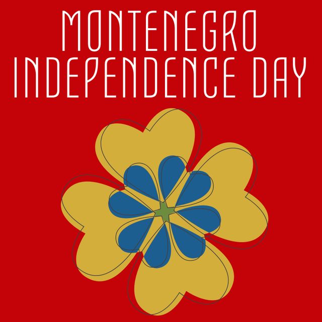 Montenegro Independence Day Celebration with Golden Flower Graphic - Download Free Stock Templates Pikwizard.com