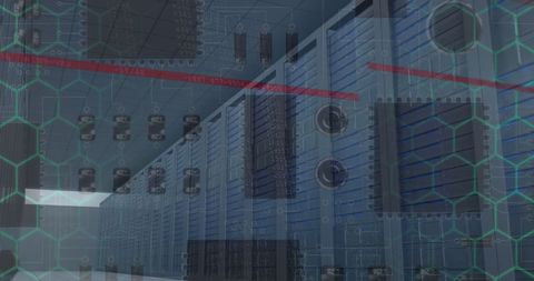 Futuristic Server Room with Cyber Circuit Overlay - Download Free Stock Images Pikwizard.com