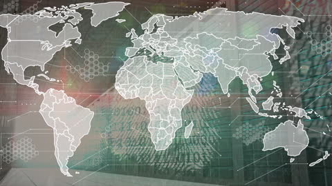 Global Digital Interface and World Map Technology Concept
