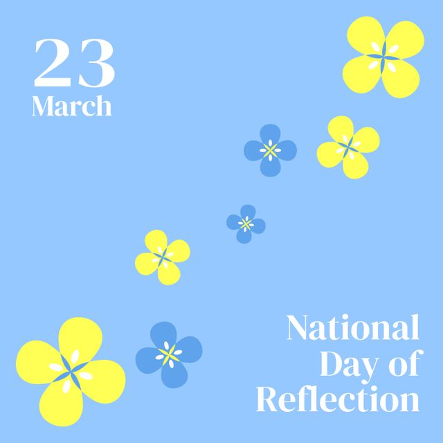 National Day of Reflection Poster with Colorful Floral Design - Download Free Stock Templates Pikwizard.com