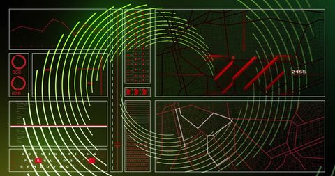 Futuristic Digital Interface with Circular Data Visualization - Download Free Stock Images Pikwizard.com