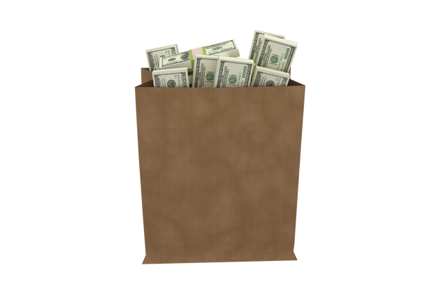 Paper Bag with Dollar Bills Transparent Background Vector - Download Free Stock Videos Pikwizard.com