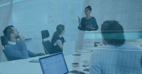 Team Collaboration in Meeting with Digital Data Overlay