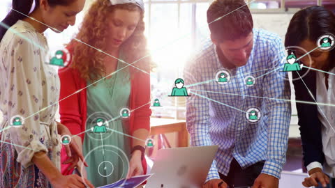 Global Networking Concept with Diverse Professionals Collaborating