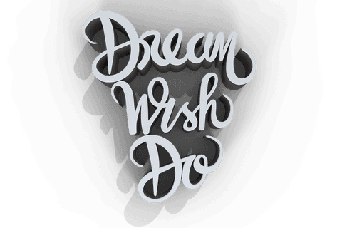 Inspirational Transparent 3D Typography: Dream Wish Do Message - Download Free Stock Videos Pikwizard.com