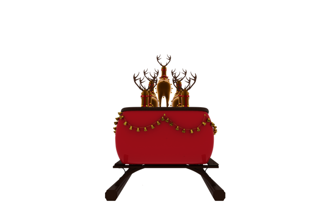 Transparent Reindeer Pulling Red Sleigh in Festive Holiday Setting - Download Free Stock Videos Pikwizard.com