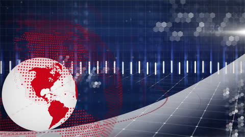 Futuristic Global Data Visualization with Digital Grid