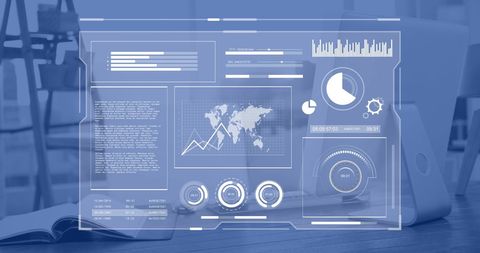 Digital Interface Displaying Financial Analytics in Modern Office