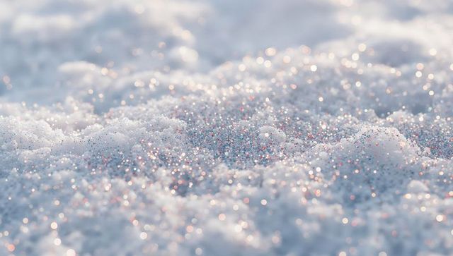 Sparkling Snow Crystals with Shimmering Bokeh