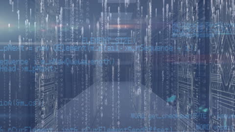 Digital Data Flow Through Virtual Servers Abstract Animation