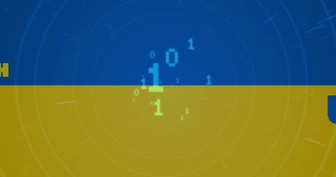Digital Support for Ukraine with Binary Code Overlay - Download Free Stock Images Pikwizard.com