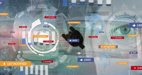 Futuristic interface with holographic analytics and notifications