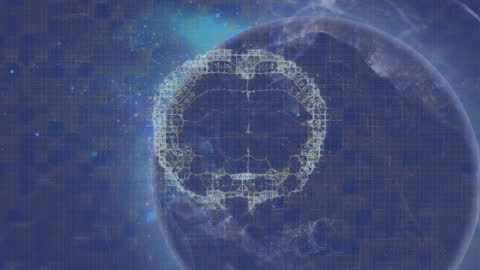 Digital Brain Hologram Merging with Rotating Earth