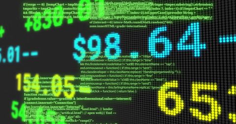 Financial Data Processing with Digital Display Figures - Download Free Stock Images Pikwizard.com