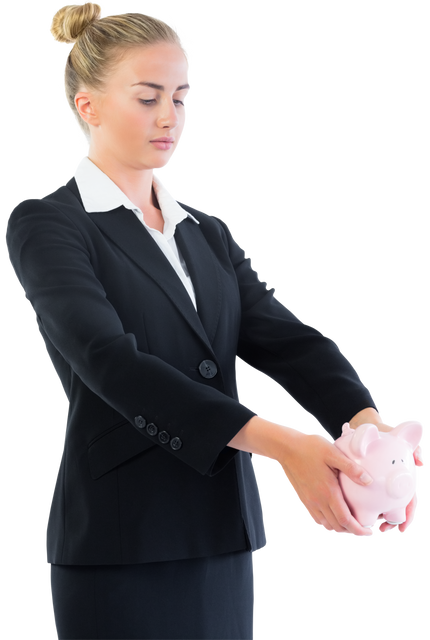 Businesswoman Holding Transparent Piggy Bank - Download Free Stock Videos Pikwizard.com