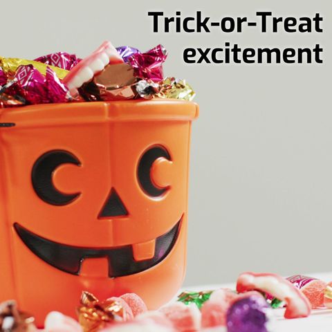 Overflowing Halloween Pumpkin Basket Candy Delight - Download Free Stock Templates Pikwizard.com