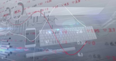 Financial Data Processing Overlaying Office Command - Download Free Stock Images Pikwizard.com