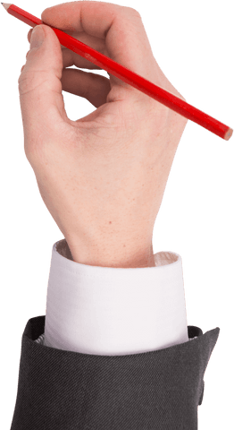 transparent hand holding red pencil focuses business writing - Download Free Stock Videos Pikwizard.com