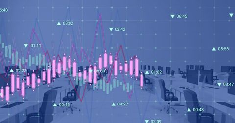 Data Flow Displayed Over Modern Office Workspace