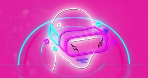 Neon VR Headset Optimistic Metaverse Vibe