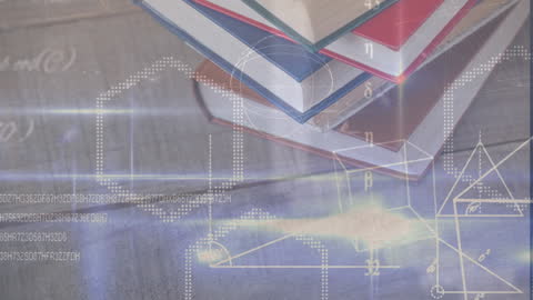 Abstract Science Animation with Books and Digital Projections