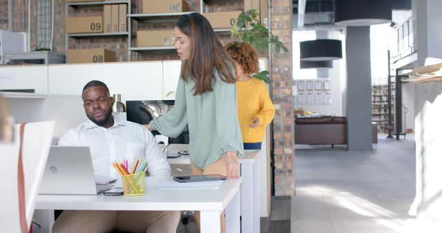 Coworkers Collaborating in Modern Office Space - Download Free Stock Images Pikwizard.com