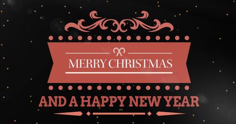 Elegant Holiday Card with Merry Christmas and Happy New Year Message