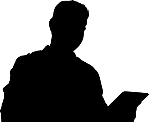 silhouette of man with notepad on transparent background - Download Free Stock Videos Pikwizard.com