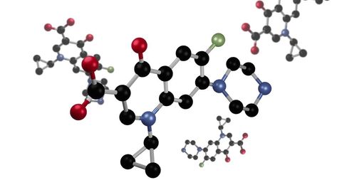Abstract molecule structure on white background