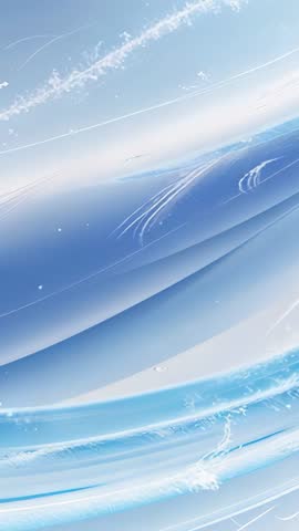 Vertical video: Luminous blue waves flowing through digital space with serene light trails