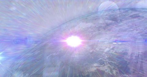 Glowing Pink Light Over World for Global Technology Concept - Download Free Stock Images Pikwizard.com