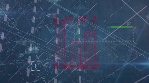 Digital Network Connections Linking Futuristic City