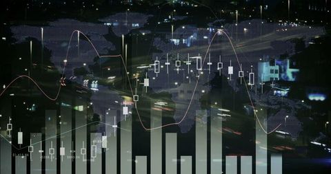 global financial data visualization over urban traffic - Download Free Stock Images Pikwizard.com