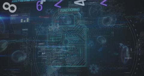 Futuristic Padlock Interfacing Digital Security Themes - Download Free Stock Images Pikwizard.com