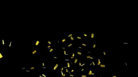 Golden Confetti Falling on Black Background Celebration Theme